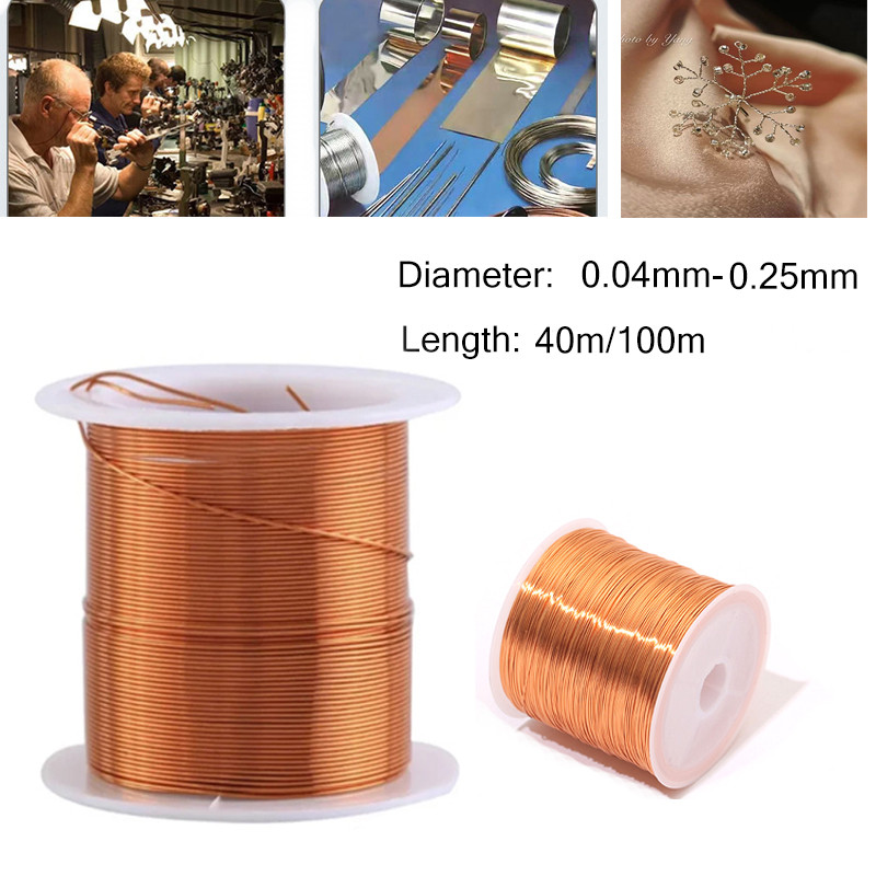 1 coil copper wire, enameled wire, manual coil accessory with a diameter of 0.04mm-1.3mm and a lengt