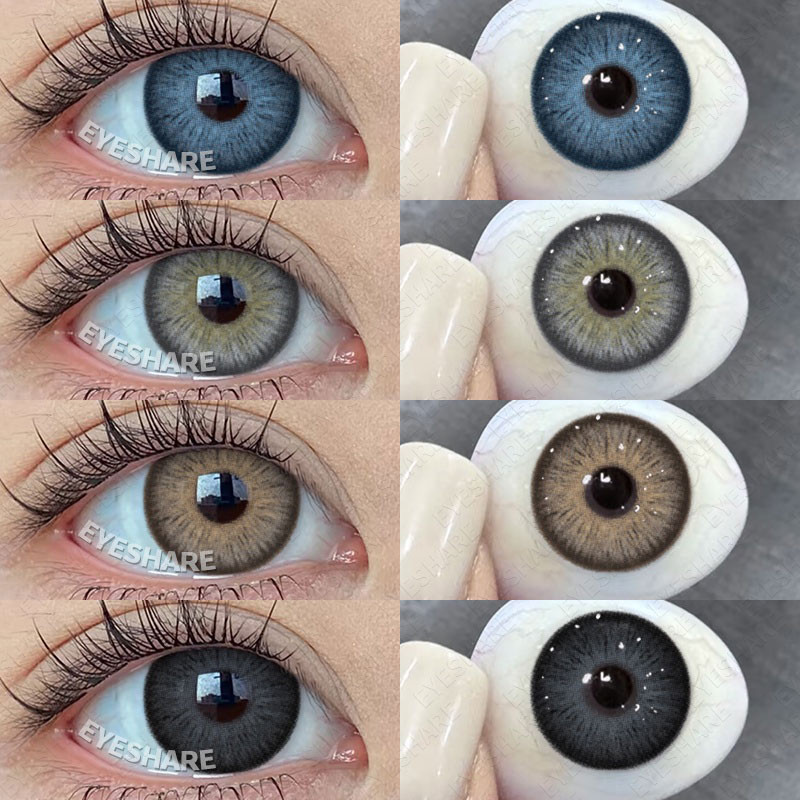 SAHARA 1Pasang Softlens Hitam Lensa Kontak Warna Softlens Berwarna Riasan Mata Kontak use 12 Months