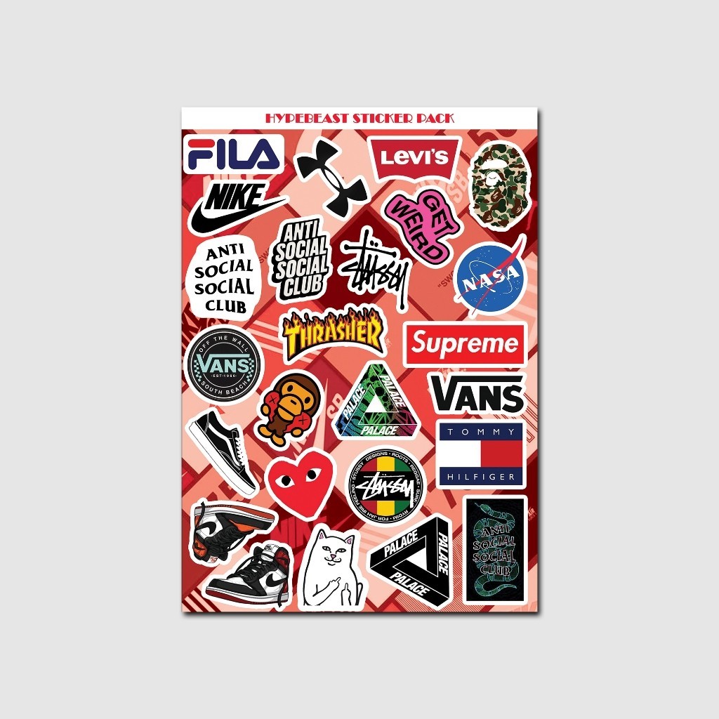 

hypebeast sticker pack isi 25pcs anti air anti luntur