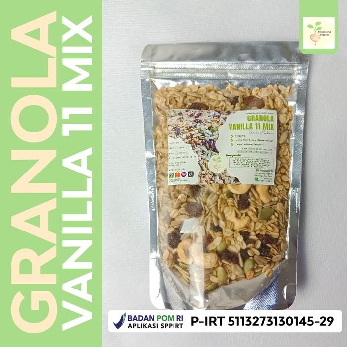 

Produk Baru!! SUPER GRANOLA 1KG (Vanilla Flavour & 14 MIX) - Rolled Oat, Almond, Cranberry, Cashew, Pumpkin seed, Raisin, Flaxseed Oatmeal Food Sereal Makanan Cereal - Regular (11 Mix)