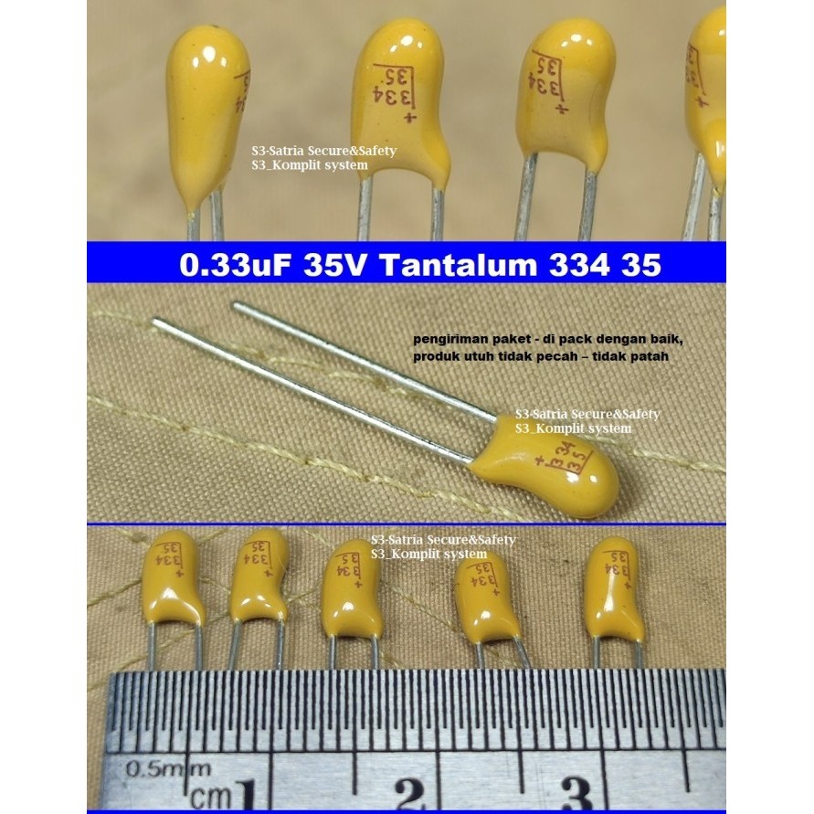 0.33uF 35V Tantalum 334 35 Capacitor 0,33uf/35v  0,33uF 35 V volt Kapasitor 0.33/35v 0.33uf/35v 0.33