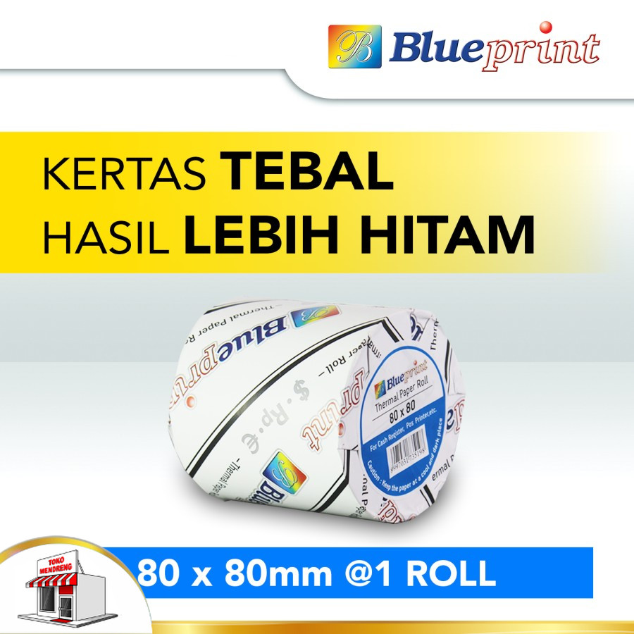 

Blueprint Paper Thermal 80 × 80mm Kertas Thermal Tebal Hitam EDC Struk Nota Tiket 80x80