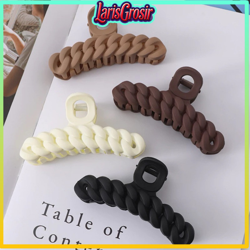 COD Makassar Jepit Rambut Korea / Dewasa Jedai Model Kepang / Jepit Motif Rantai Hair Claw Clip / Je