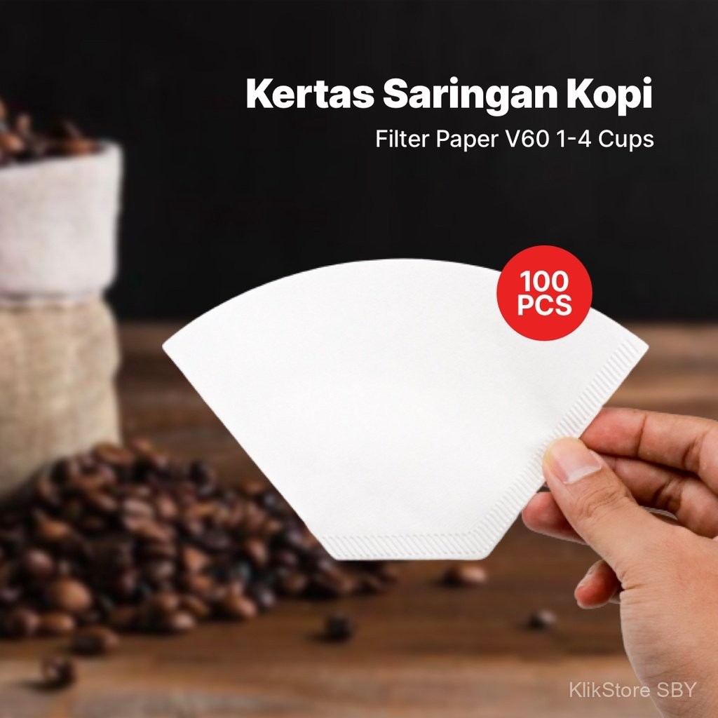 

One Two Cups Kertas Saringan Kopi Filter Paper V60 1-4 Cups 100 PCS - U102