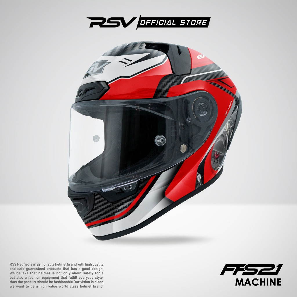 FFS21 Motif MACHINE v3 GLOSSY ( HELM FULLFACE RSV HELMET - SNI DOT ECE - RACING MODERN )