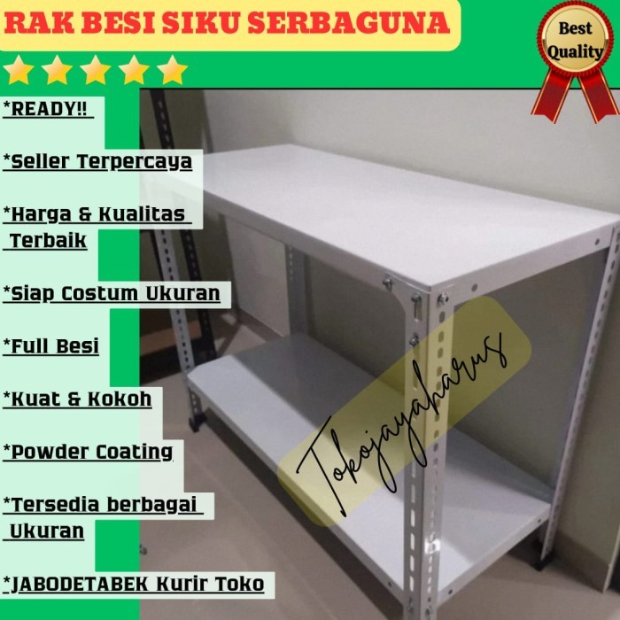 rak besi siku lubang 2 susun 100x50x100cm