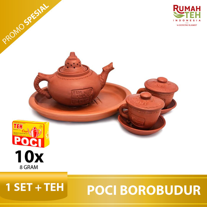 

Poci Set Tanah Liat Tipe Borobudur - Perangkat Minum Teh *Kurir