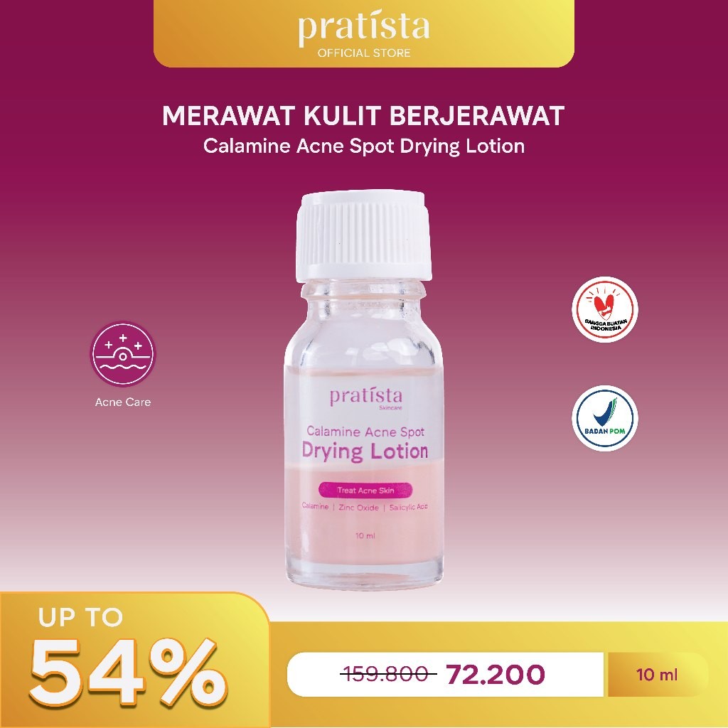Pratista - Calamine Acne Spot Drying Lotion 10ml Merawat dan Membantu Mengeringkan Jerawat