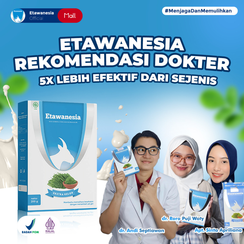 

SUSU ETAWANESIA REKOMENDASI DOKTER Susu Kambing Etawa 5 X Lebih Efektif Dari Yang Sejenis + Ekstrak Moringa Rasa Premium Enak Tidak Prengus ETAWANESIA ORIGINAL