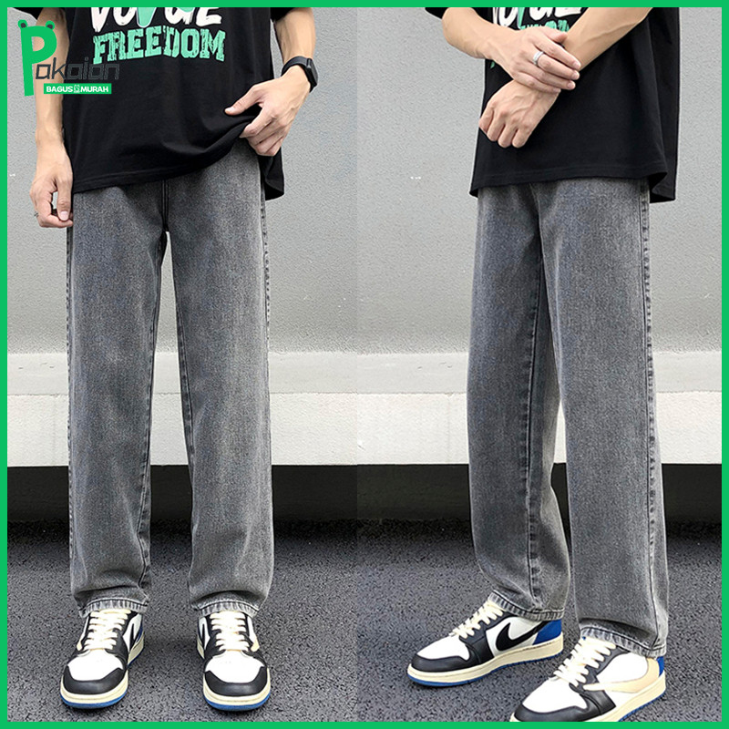 Celana jens pria Celana panjang pria jeans Baggy jeans celana pria korean style loose pants celana k