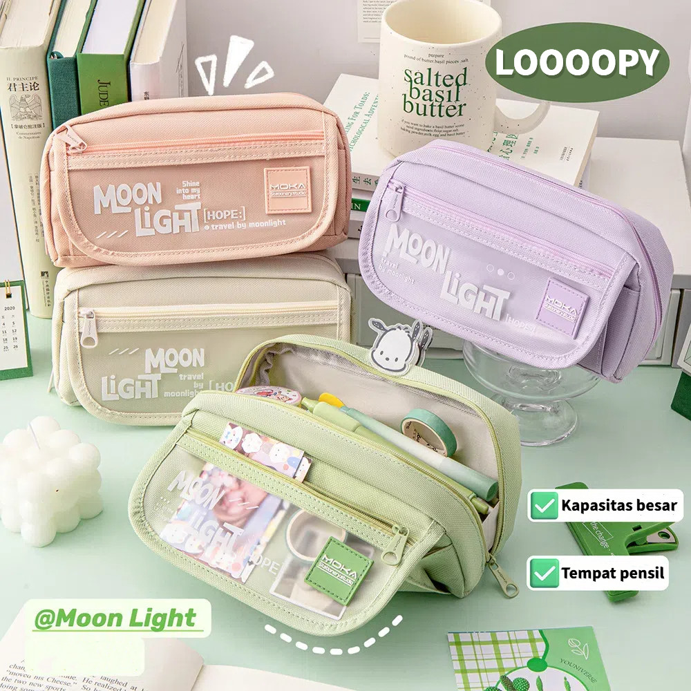 

LOOOOPY Kotak Pensil Aesthetic Tas PenaTempat Pensil Aesthetic Tas Pensil Pencil Case Tempat Alat Tulis Kapasitas Besar