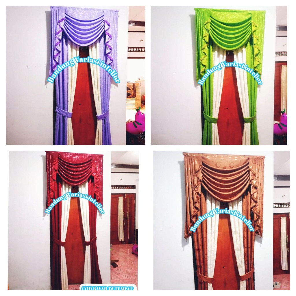 Gorden pintu kamar satu set poni / gorden glombang / gorden mewah/ gorden jendela