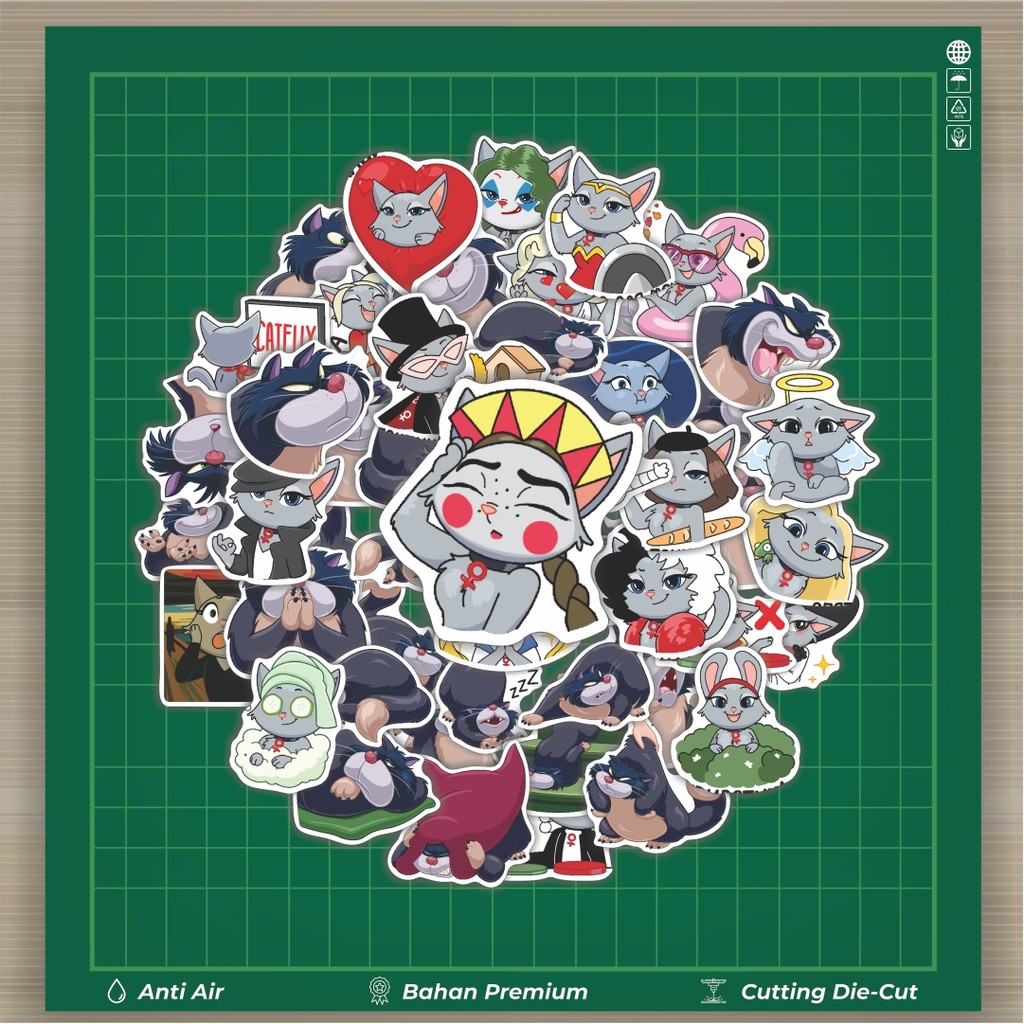 

HOT 50 PCS STIKER Stiker Hewan Kucing Lucifer Lucu Random Stiker Fashion Cars Decal Dingin Kartu Album Custom Vinyl Anti Air- Sticker Aesthetic Buku Journal Koper Casing HP Tablet Laptop Helm Motor Botol Minum