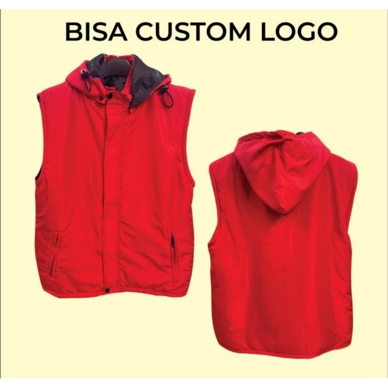 VEST ROMPI POLOS WARNA MERAH  ROMPI TEBAL PREMIUM PRIA DAN WANITA