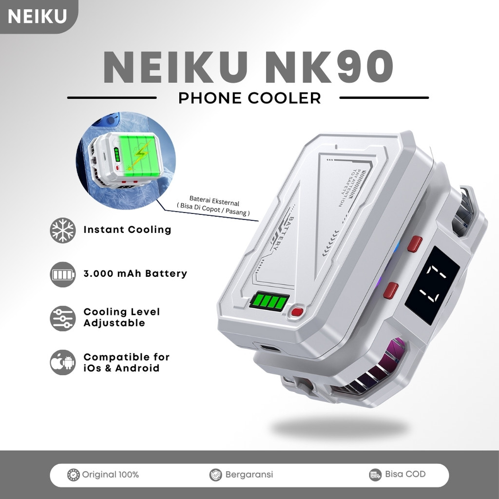 NEIKU NK90 Fan Cooler Battery 3000 mAh portable phone cooler pendingin hp cooler HP Peltier Adjustab