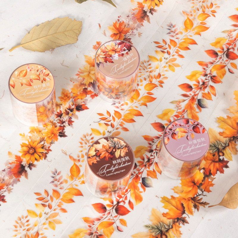 

45mm*2m Autumn leaves PET Tape Scrapbooking Decoration Collage Journal Masking Tapes Diary Craft Stickers Stationery supplies
