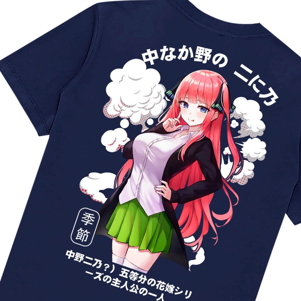 Kaos Anime Gotoubun No Hanayome NINO NAKANO The Quintessential Quintuplets - Baju Manga Jepang Waifu