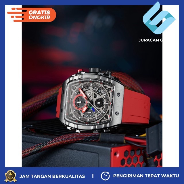 Jam Tangan Pria Sport T5 H 3905G Chronograph Free Logam Tanggal Aktif & Paper Bag - Bisa Bayar Ditem