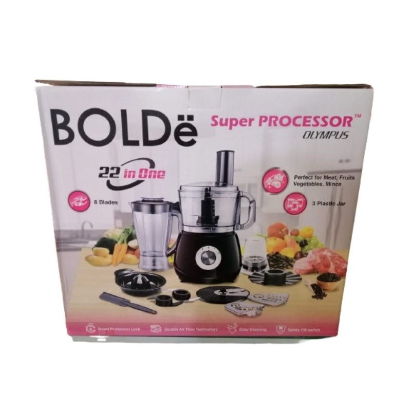 BOLDE OLYMPUS 22 IN 1 Food Processor - Kapasitas 1.2L, 700W, Serbaguna dengan 5 Fungsi