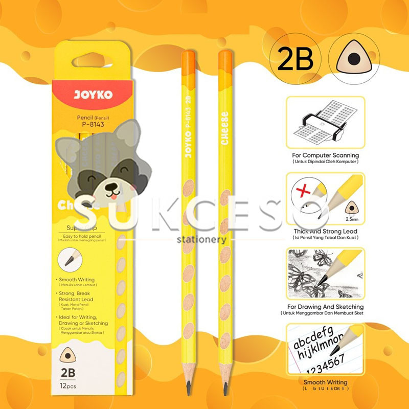 

Joyko Pensil P-8143 (Cheese) LUSINAN Triangle Grip Cheese 2B