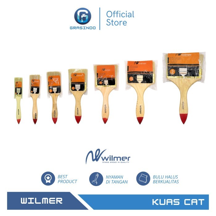 

Kuas Cat Serbaguna Kuas Tembok dinding Kuas Kayu 1 - 1,5 - 2 - 2,5 - 3 - 4 - 5 inch - Wilmer