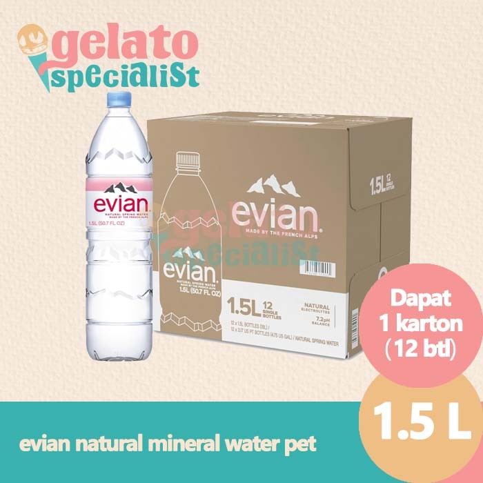 

Evian Natural Mineral Water PET 1.5L (12 pcs)