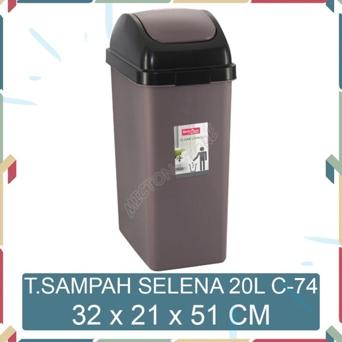 LUXTON Lion Star Basic Home Tempat Sampah Selena 20 Liter C-74 1 LionStar Plastik Berkualitas Murah 