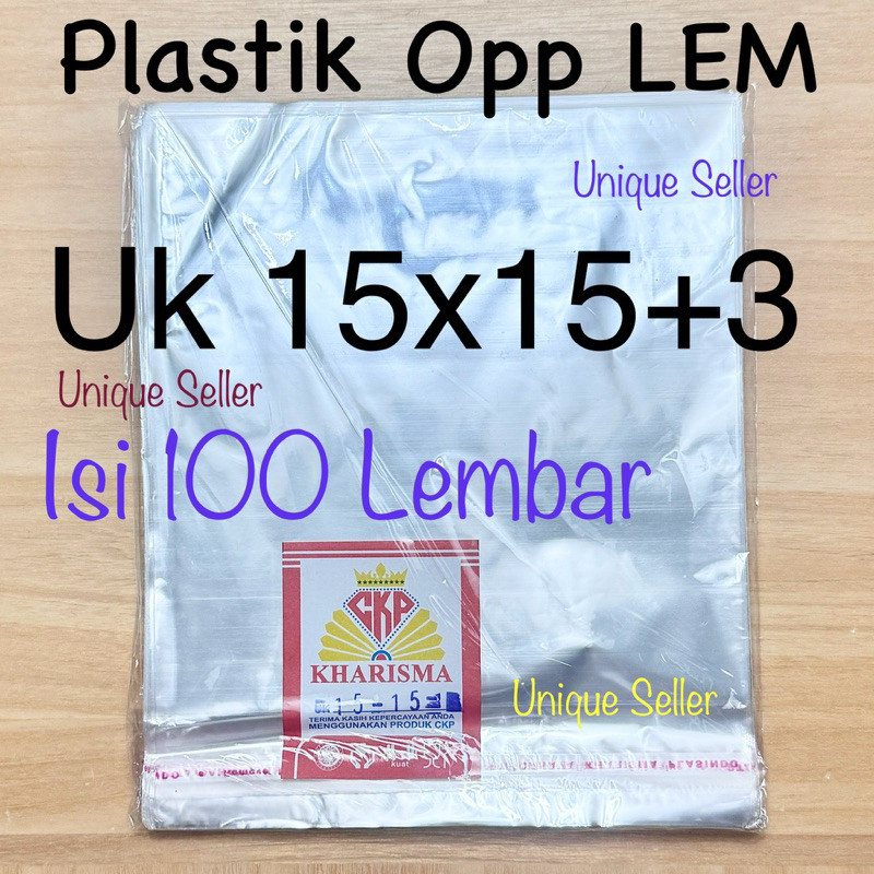Plastik Opp Roti Kerupuk (SEAL/LEM) 15x15 cm isi 100 / Kantong Plastik Opp Kerupuk Seal 15x15cm / Pl