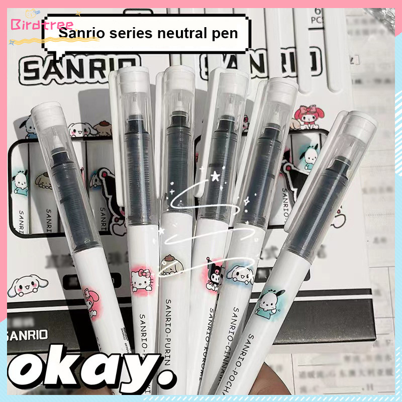 

COD Pulpen Cair Sanrio Straight Ball Pen Cepat Kering Pulpen Tulis Halus 05mm Hitam Pulpen Netral