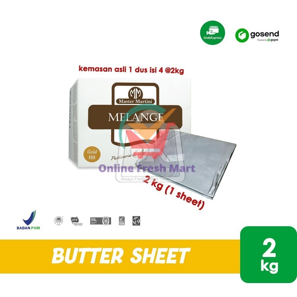 

Butter Sheet Melange Gold HB 20% (1 Sheet 2 kg) KHUSUS INSTANT - Online Fresh Mart Denpasar