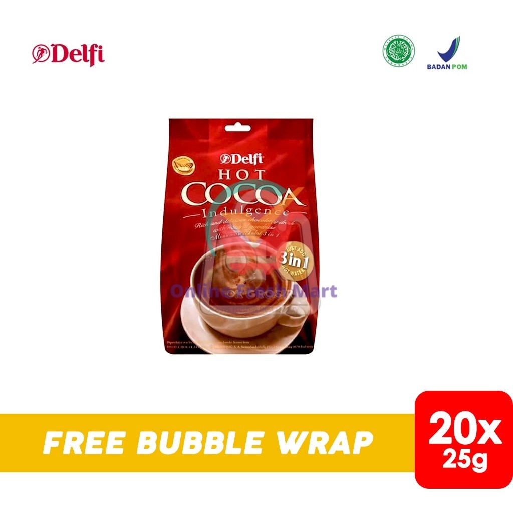 

Delfi Hot Cocoa Indulgence Minuman Serbuk Cokelat Pouch 20x25gr (1 Bag) - Online Fresh Mart Denpasar