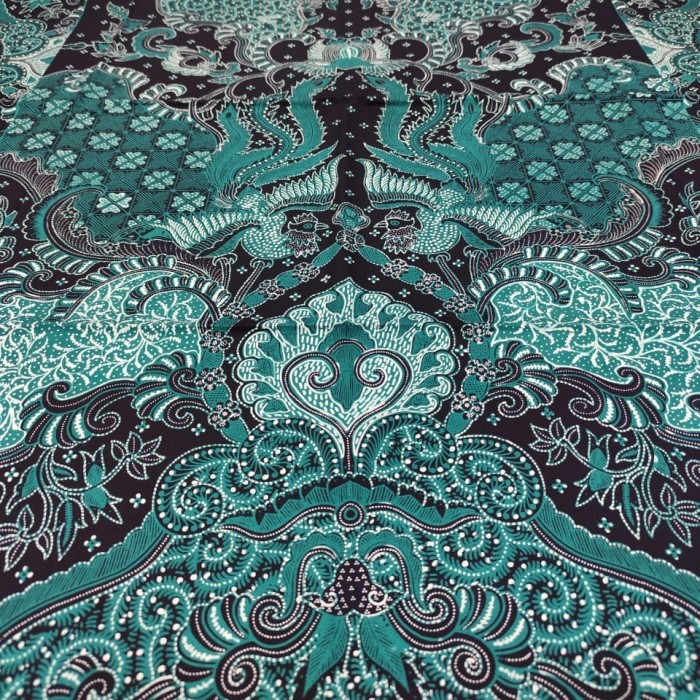 Kain batik full tulis canting asli pola kemeja bahan katun warna hijau