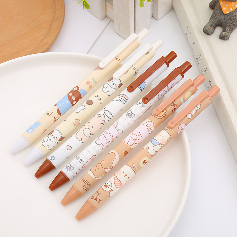 

1 Piece Lytwtw's Cute Gel Pen Creative Rabbit Bear Press Office Gift Sool Supplies Stationery Kawaii Funny Pens