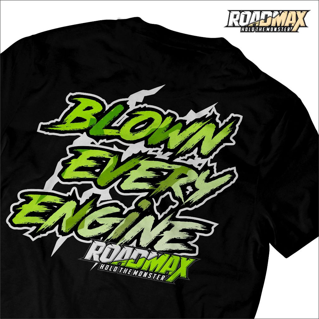 Roadmax - Kaos Mekanik Blown Every Engine Katun 30s Hitam TEAM RACING BALAP KAOS COWOK PRIA DISTRO M