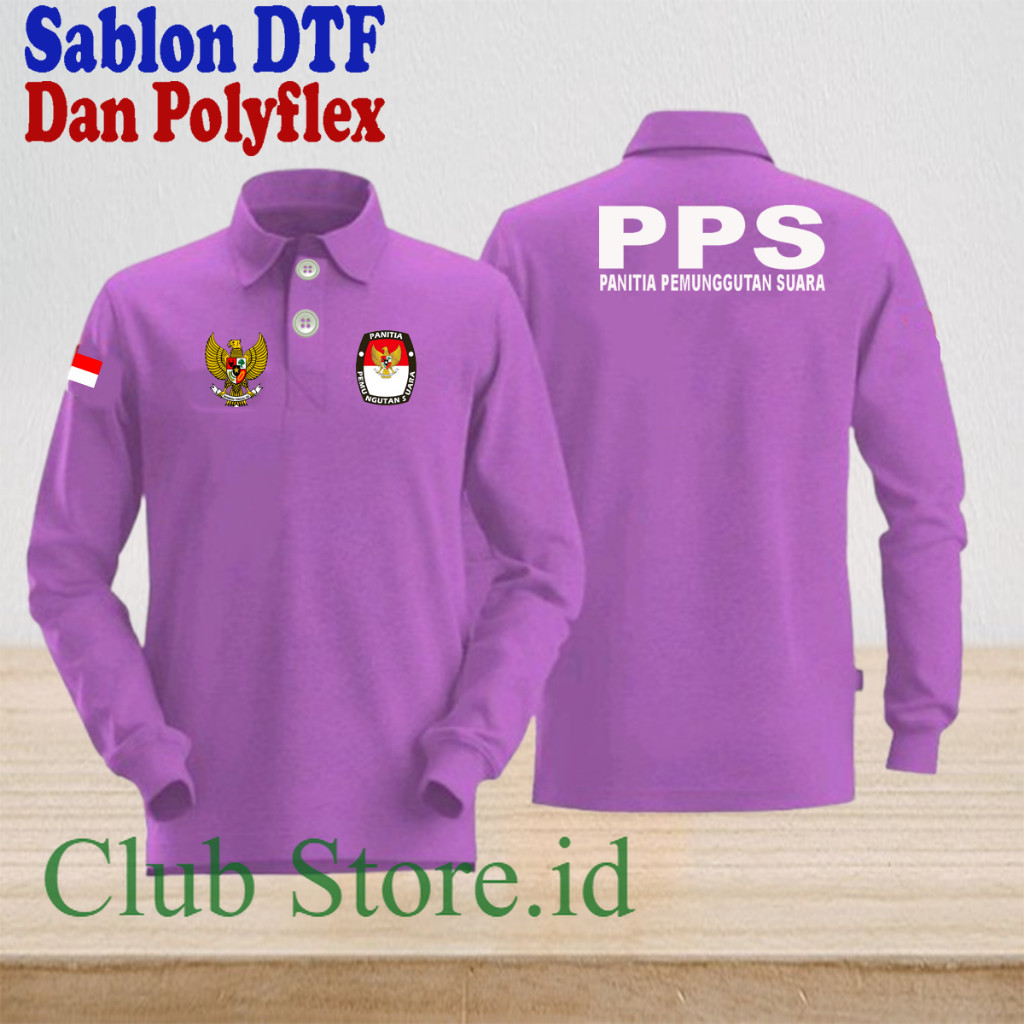 Kaos Poloshirt Pria dan Wanita Dewasa PPS Baju Berkerah Lengan Panjang