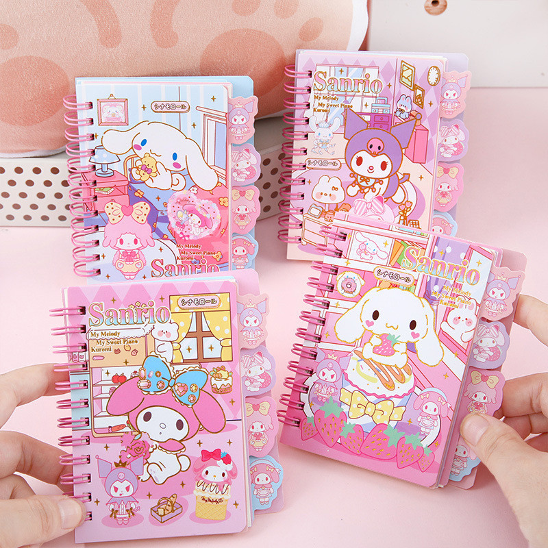 

Anime Kawaii Sanrio Diary Notebook My Melody Kuromi Cinnamoroll Cartoon Student Portable Notebook Kids Birthday Girl Gifts