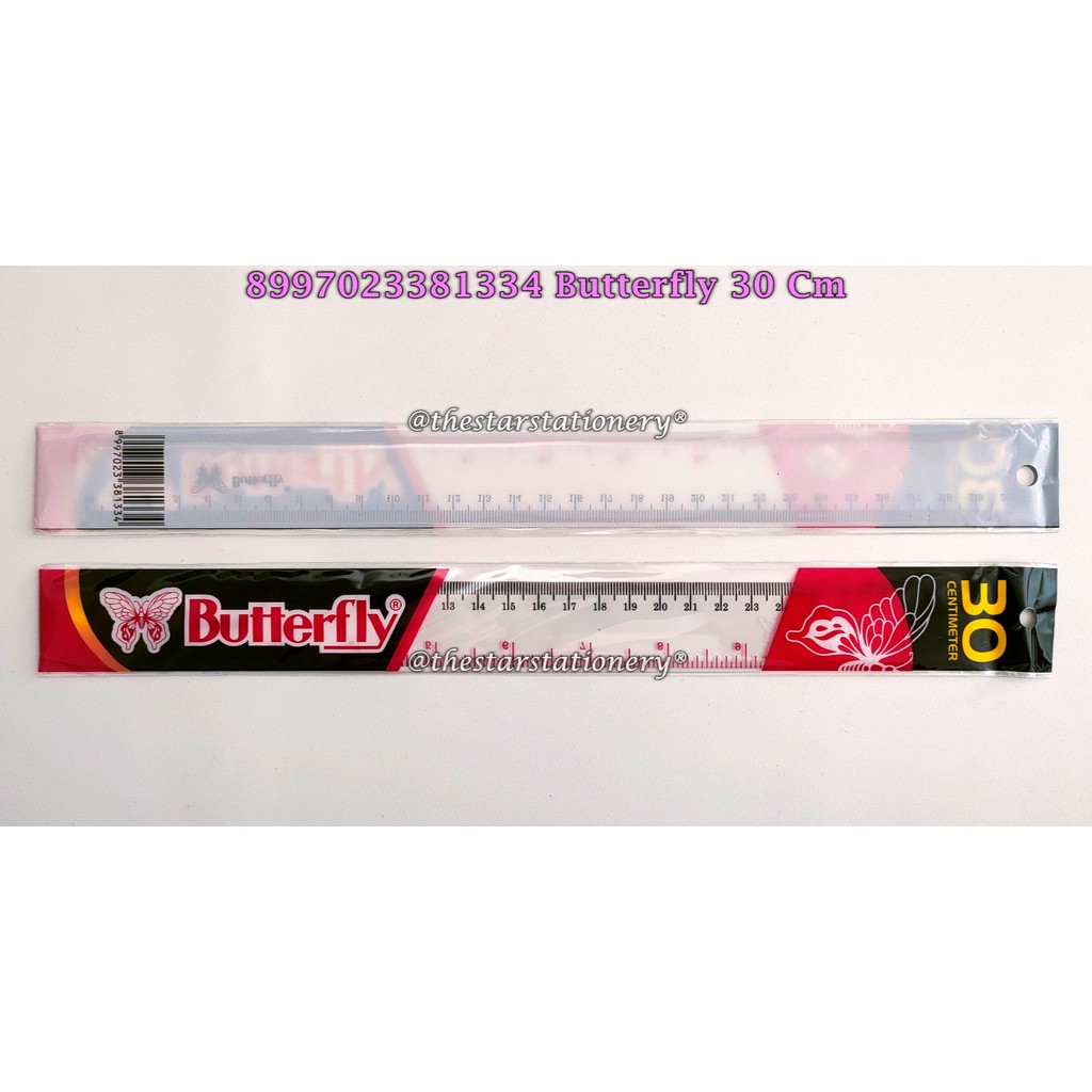 

(1 Biji) GROSIR Penggaris Butterfly 30 Cm / Penggaris PVC Butterfly / Garisan Plastik Bening