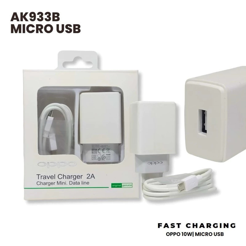 Charger OPPO F1 F1S F3 F5 F7 YOUTH A7 A12 A15 A15S A17 A31 A3S A37 10W ORIGINAL MICRO USB / Cargeran
