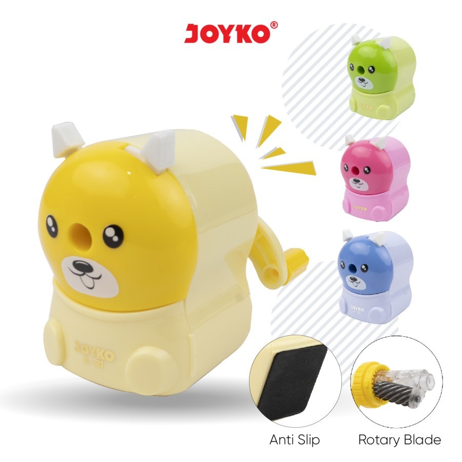 

Serutan Putar Rautan Pensil JOYKO A21 GUGUK - Sharpener Anti Slip A-21 Lucu