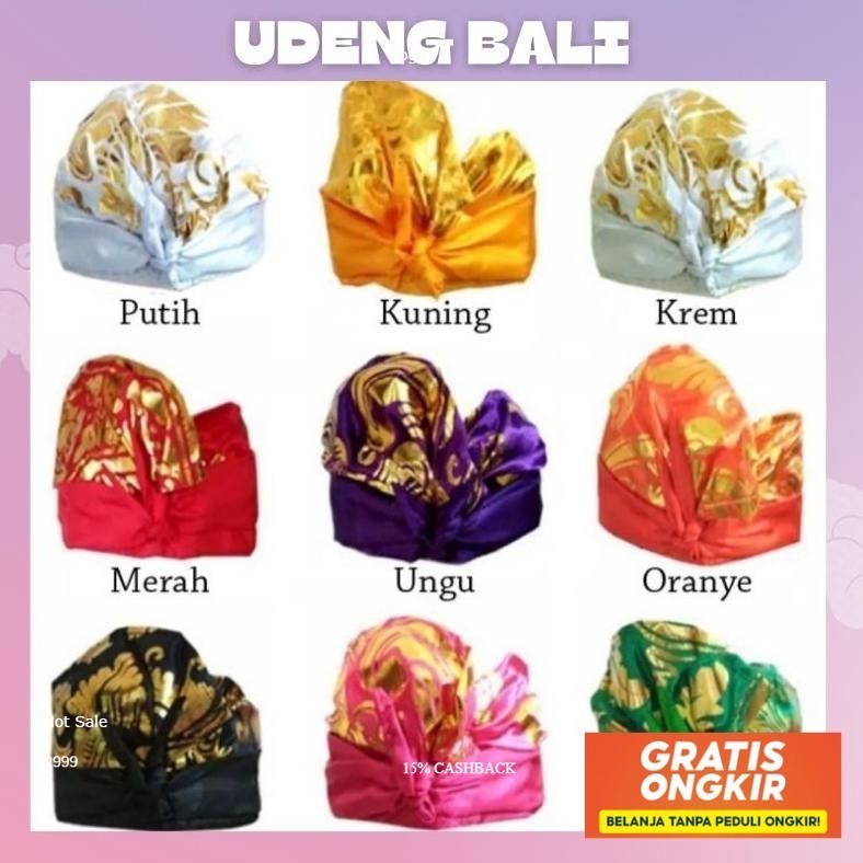 Udeng Bali Kotak- Kotak Poleng/Ikat Kepala Bali/Udeng Setehah Jadi/Udeng Jadi Bali Siap Kirim