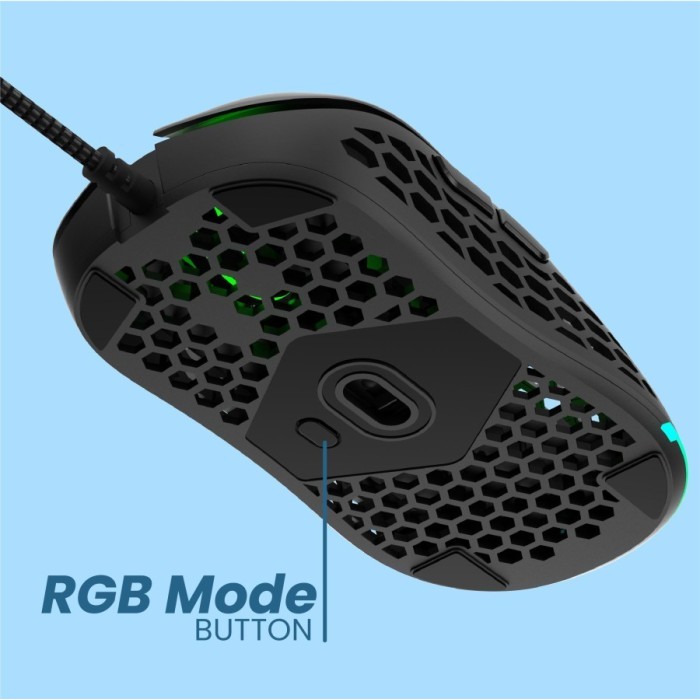 Sades Kaze Lightweight Gaming Mouse Wired  - Putih, Free Mousepad