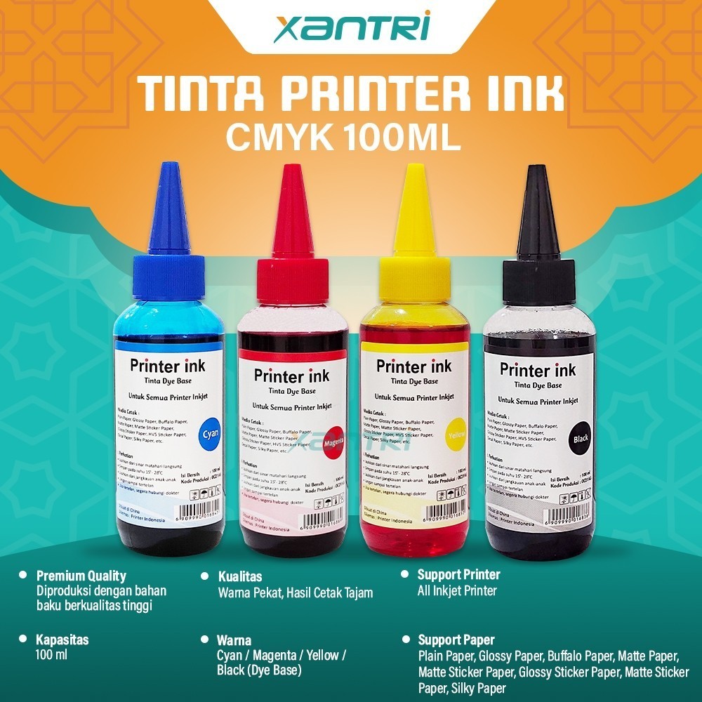 Xantri - Paket Tinta Cartridge 680 Black Color Infus Compatible For Printer HP 1115 2135 3635 1 Set 