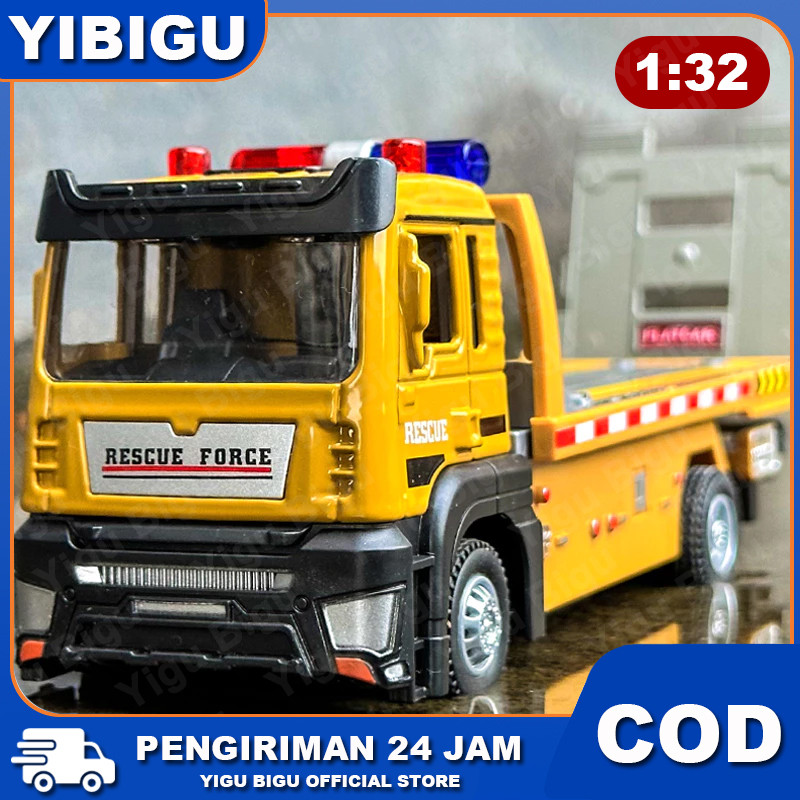 TOWING CAR TRUK DEREK UKURAN 1:32 Truck Container MAINAN MINIATUR DIECAST PREMIUM Rekayasa Ornamen M