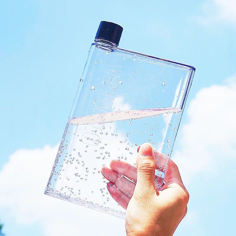 BPA  A5 A6 Paper Cup Bottle Flat Water Bottle Notebook Bottle ECO Friendly Free Clear Portable Book 