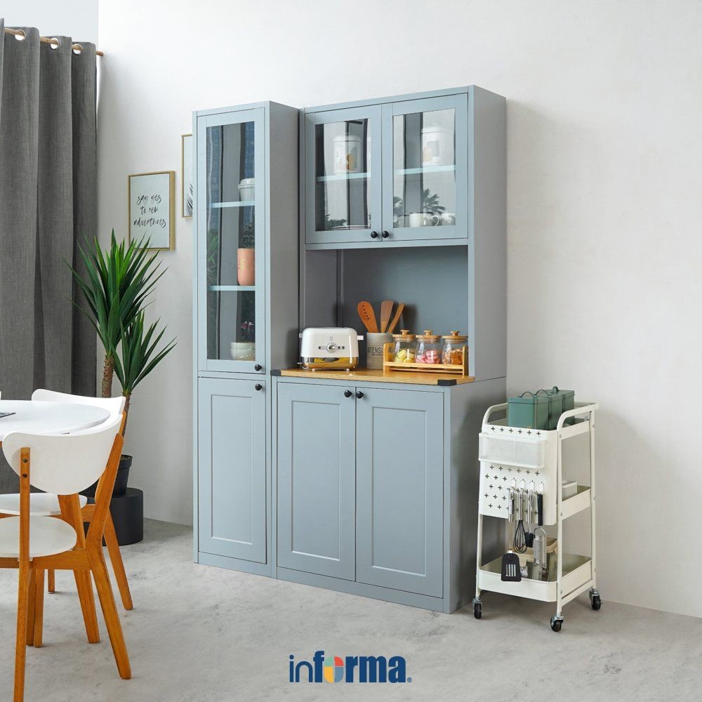 Informa Scott Kabinet Dapur - Abu-Abu Kitchen Cabinet Lemari Kabinet Serbaguna Furniture Indoor Dapu