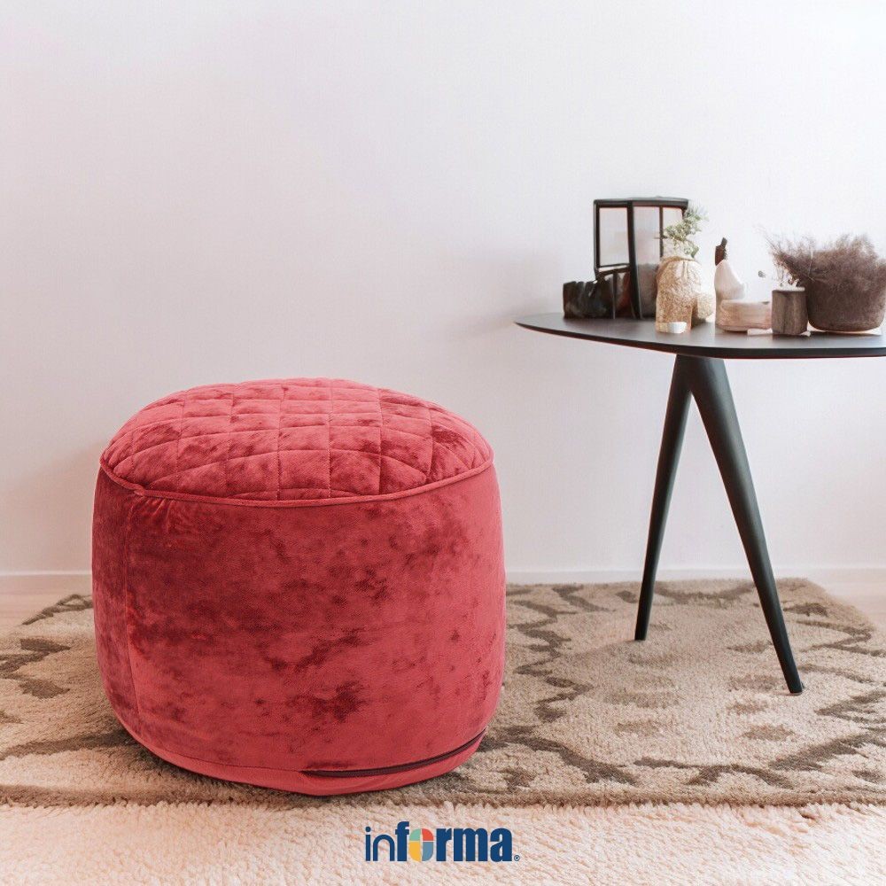 Informa 45x30 cm Mateo Bean Bag - Merah Maroon Kursi Empuk Bean Furniture Rumah Alas Lantai Bantal L