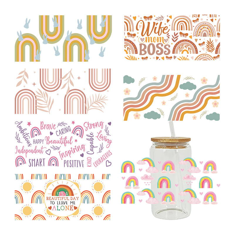 

UV DTF Transfer Sticker For The 16oz Libbey Glasses Wraps Cup Can DIY Waterproof D15202