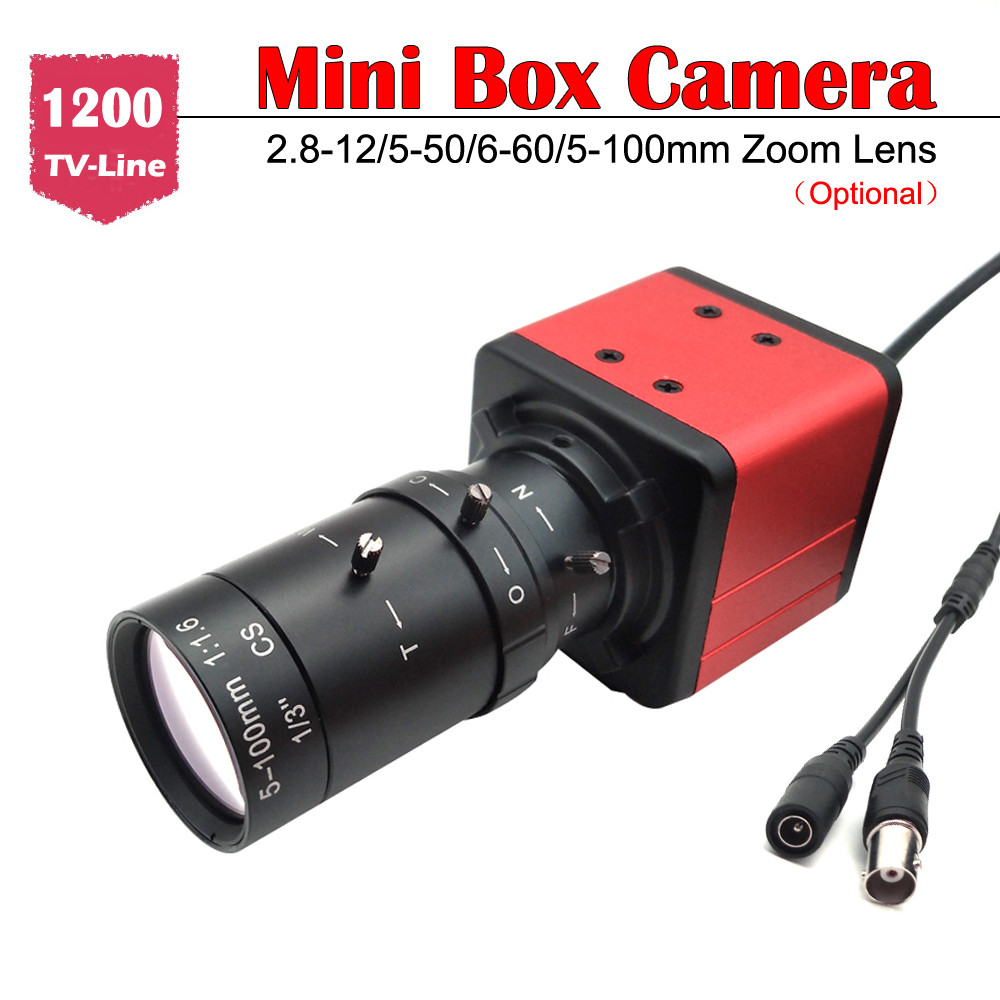 Industrial 6-60mm 5-100mm Varifocal Manual Zoom Lens 1200TVL Color Analog CCTV Security Box Camera I