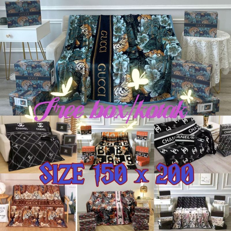 JU76GT54 SELIMUT DIOR,LVI,GCC,FD,CL DEWASA BAHAN IMPORT  PREMIUM 130 x 200 ( Included BOX)