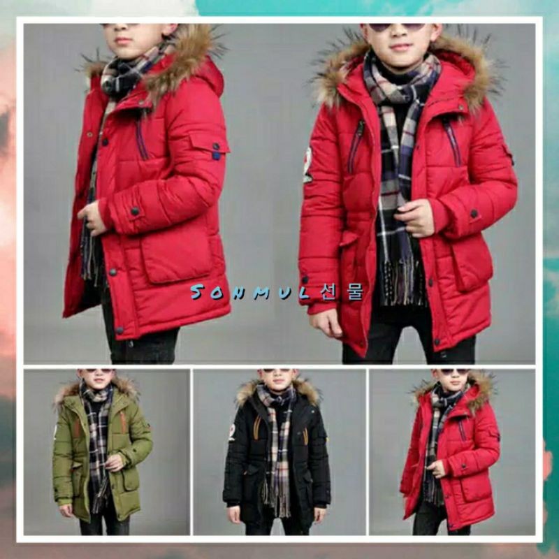 ARMY KIDS WINTER HOODIE PARKA JACKET BOY JAKET ANAK LAKI MUSIM DINGIN